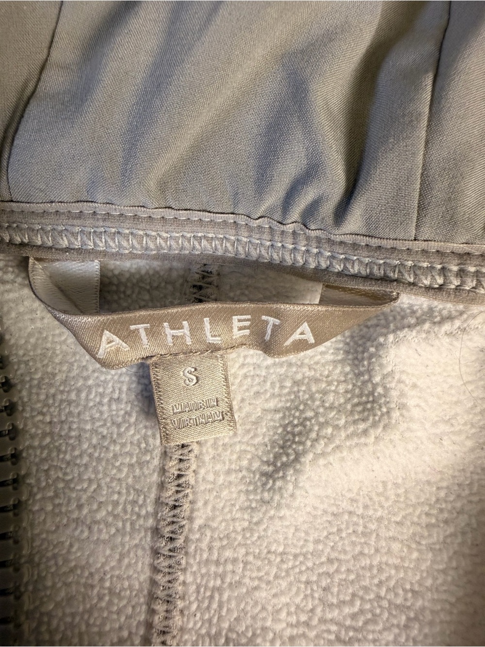 Athleta Women’s Heather Gray Victory Hoody Fitted Zip Jacket Size Small - Picture 7 of 12